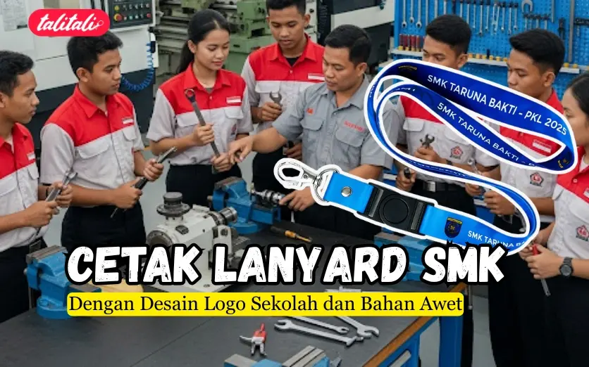 Cetak Lanyard SMK dengan Desain Logo Sekolah dan Bahan Awet