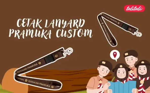 Cetak Lanyard Pramuka Custom FREE Desain Gratis Ongkir