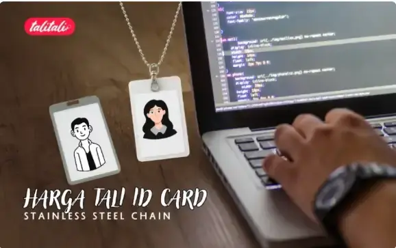 Harga Tali ID Card Stainless Steel Chain FREE Desain