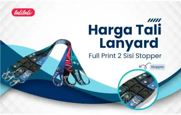 Harga Tali Lanyard Full Print 2 Sisi Stopper GRATIS Ongkir