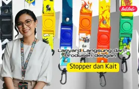 Lanyard Langsung dari Produsen dengan Stopper dan Kait, Terbaik!