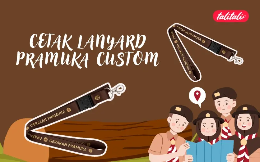 Cetak Lanyard Pramuka Custom FREE Desain Gratis Ongkir