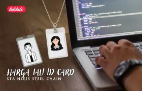 Harga Tali ID Card Stainless Steel Chain FREE Desain